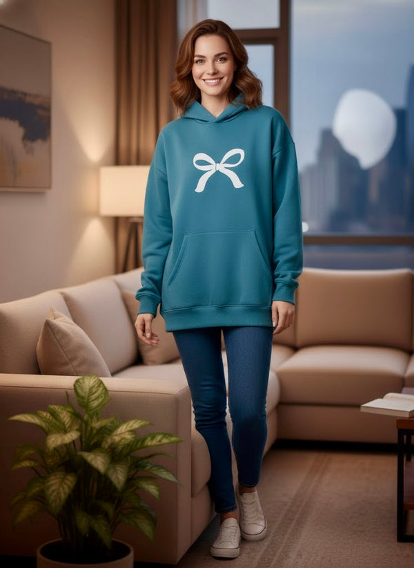 Zinc Blue Hoodie Top long