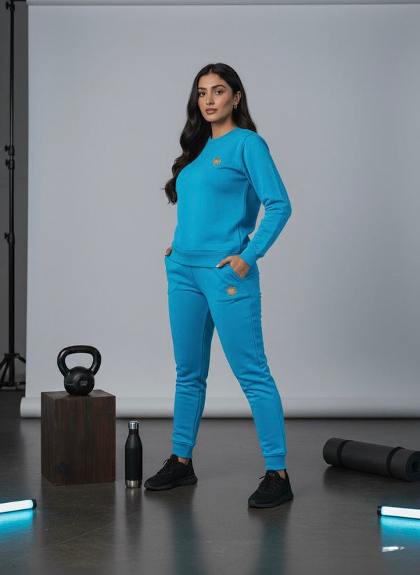 Winter 2 psc cotton tracksuit Ladies (Blue)