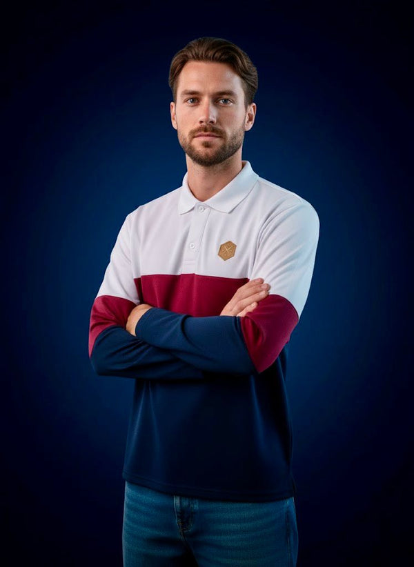 3 tone PoloShirt Full Sleeve